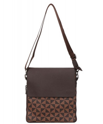 Vegan Leather Crossbody Bag 007-8686 BROWN